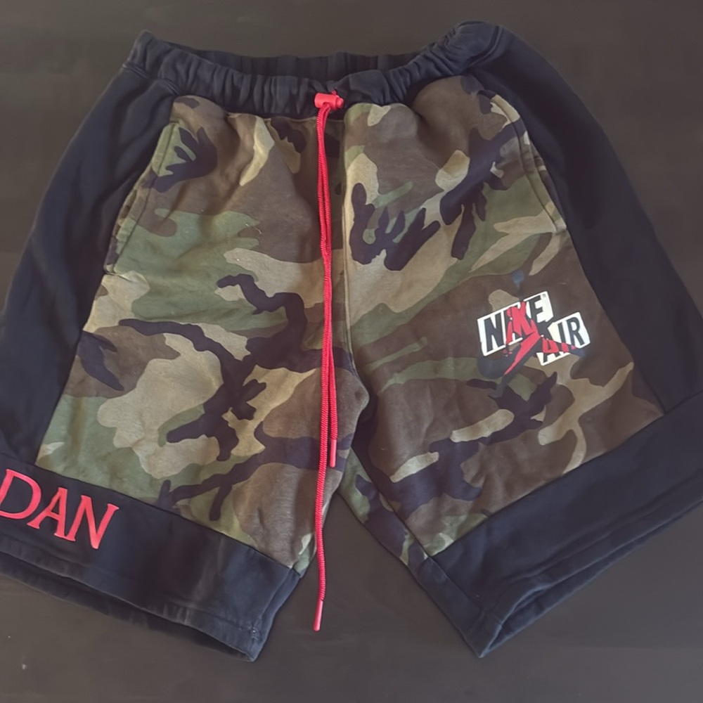 Nike Air Jordan Camouflage Green and Black Shorts